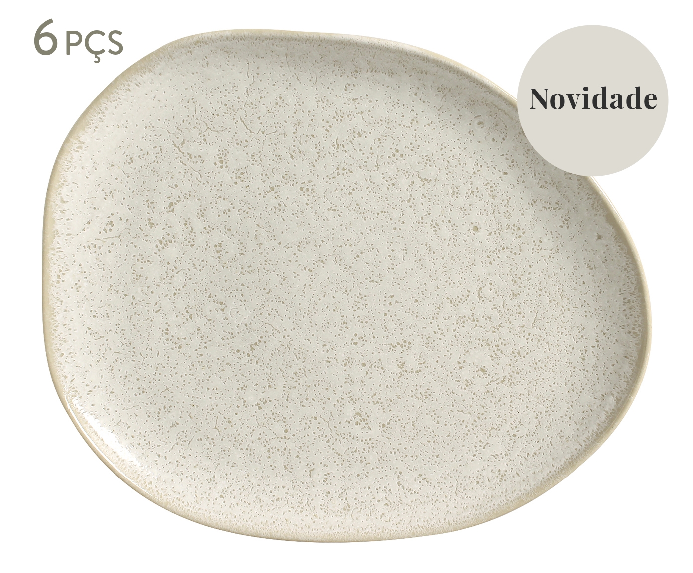 Jogo de Pratos Raso Oval Org&acirc;nico Vanilla Cru - image 0
