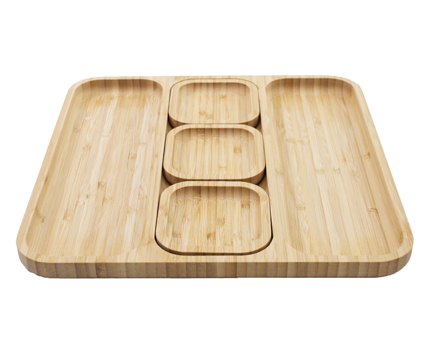 Petisqueira em Bambu com 03 Mini Bowls Natural - image 0