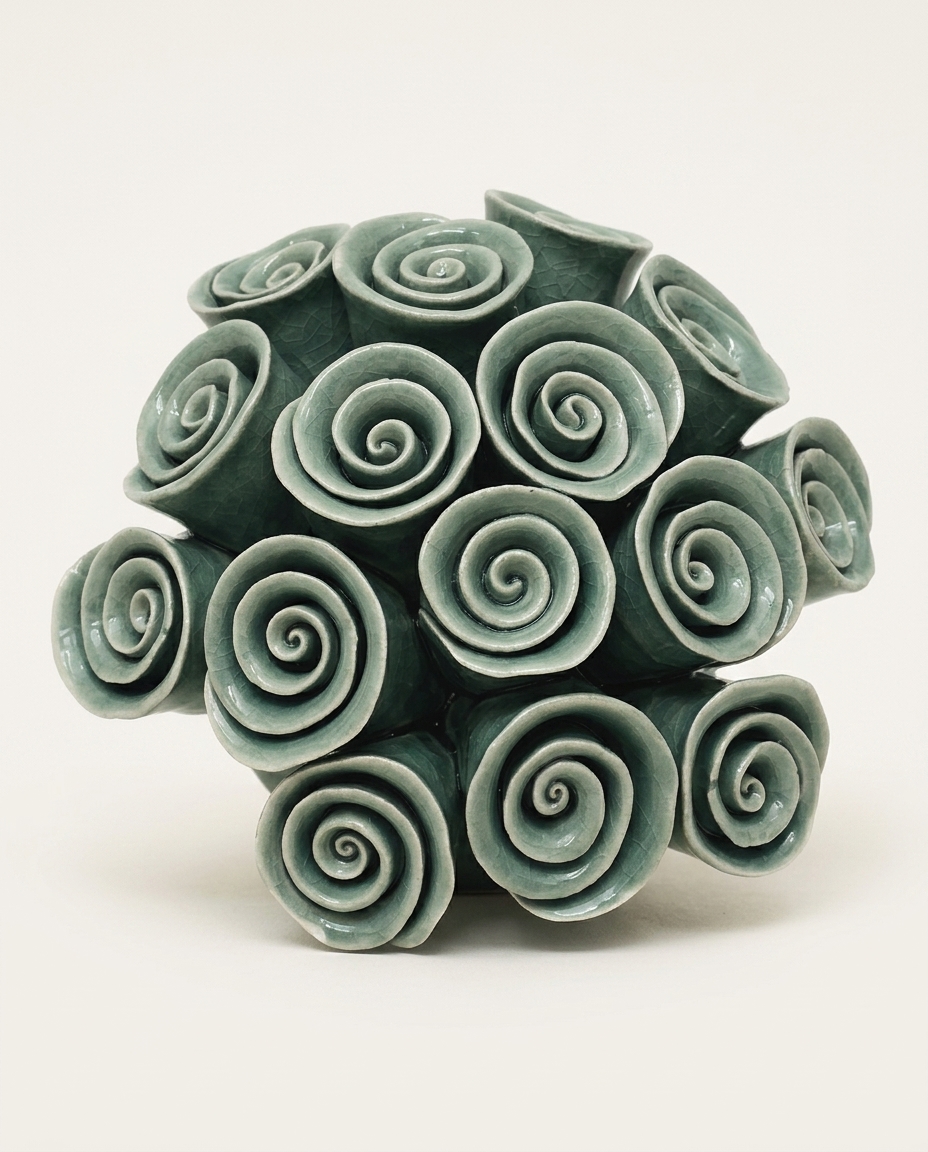 Flor Decorativa em Cer&acirc;mica Flos Verde - image 1