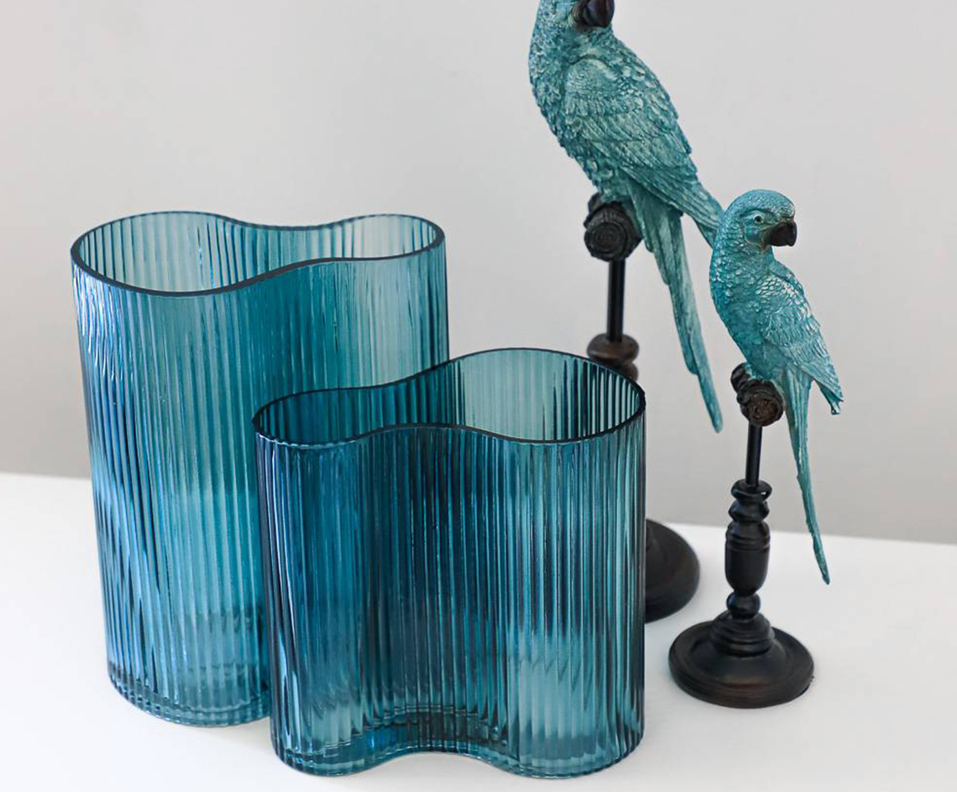Vaso em Vidro Laverne - Azul image number 1