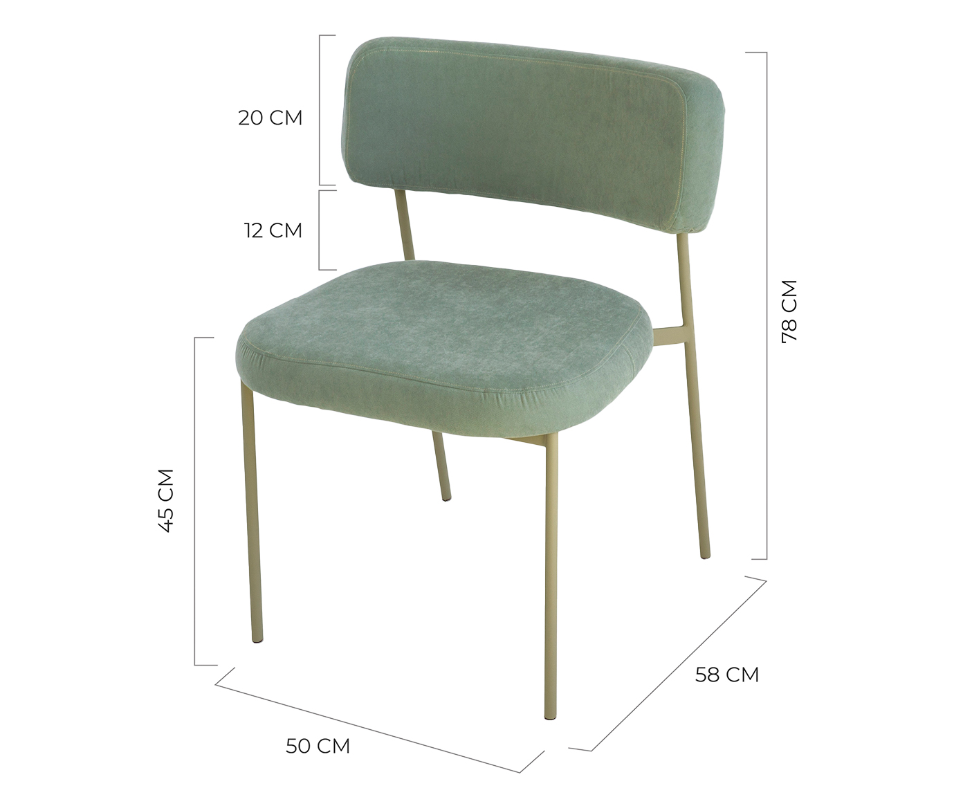 Cadeira Slim Boucle Ch&aacute; Verde e Taup&eacute; image number 5