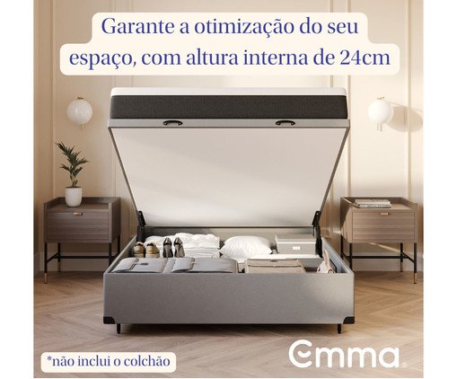 Cama Ba&uacute; Emma + Colch&atilde;o Emma Original Cinza - Queen Size image number 7