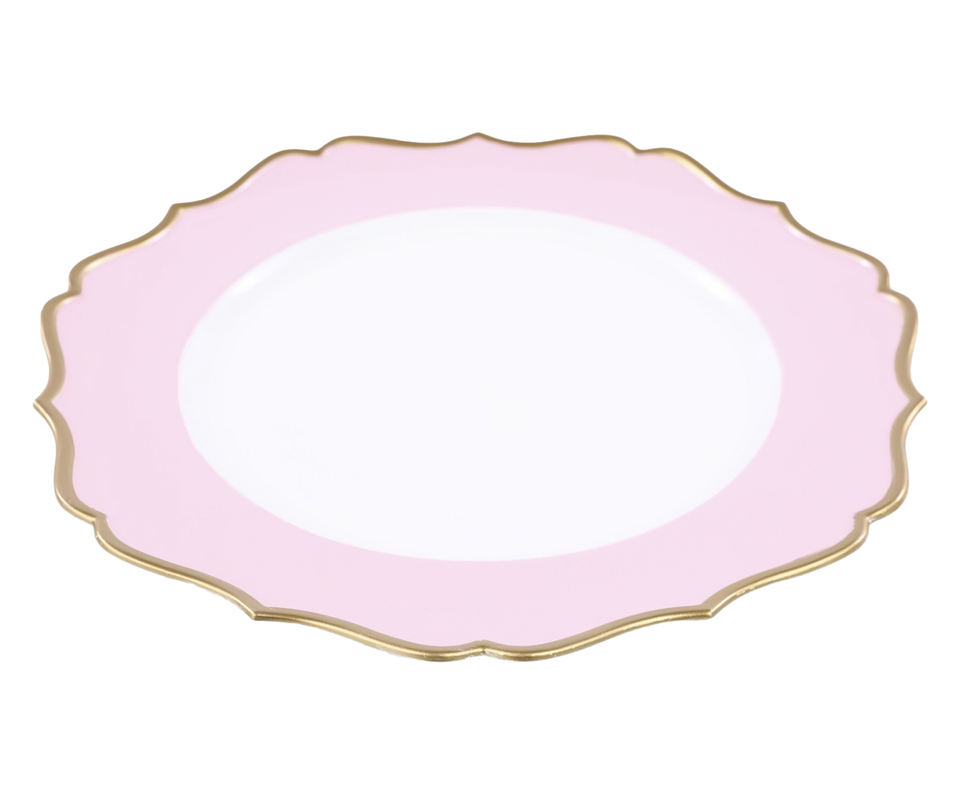 Sousplat Arabesco Friso Ouro Branco e Rosa image number 0