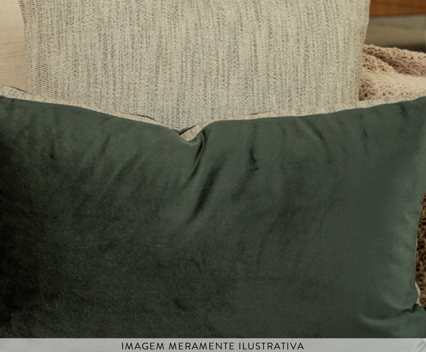 Almofada em Veludo Italian Design - Verde image number 2