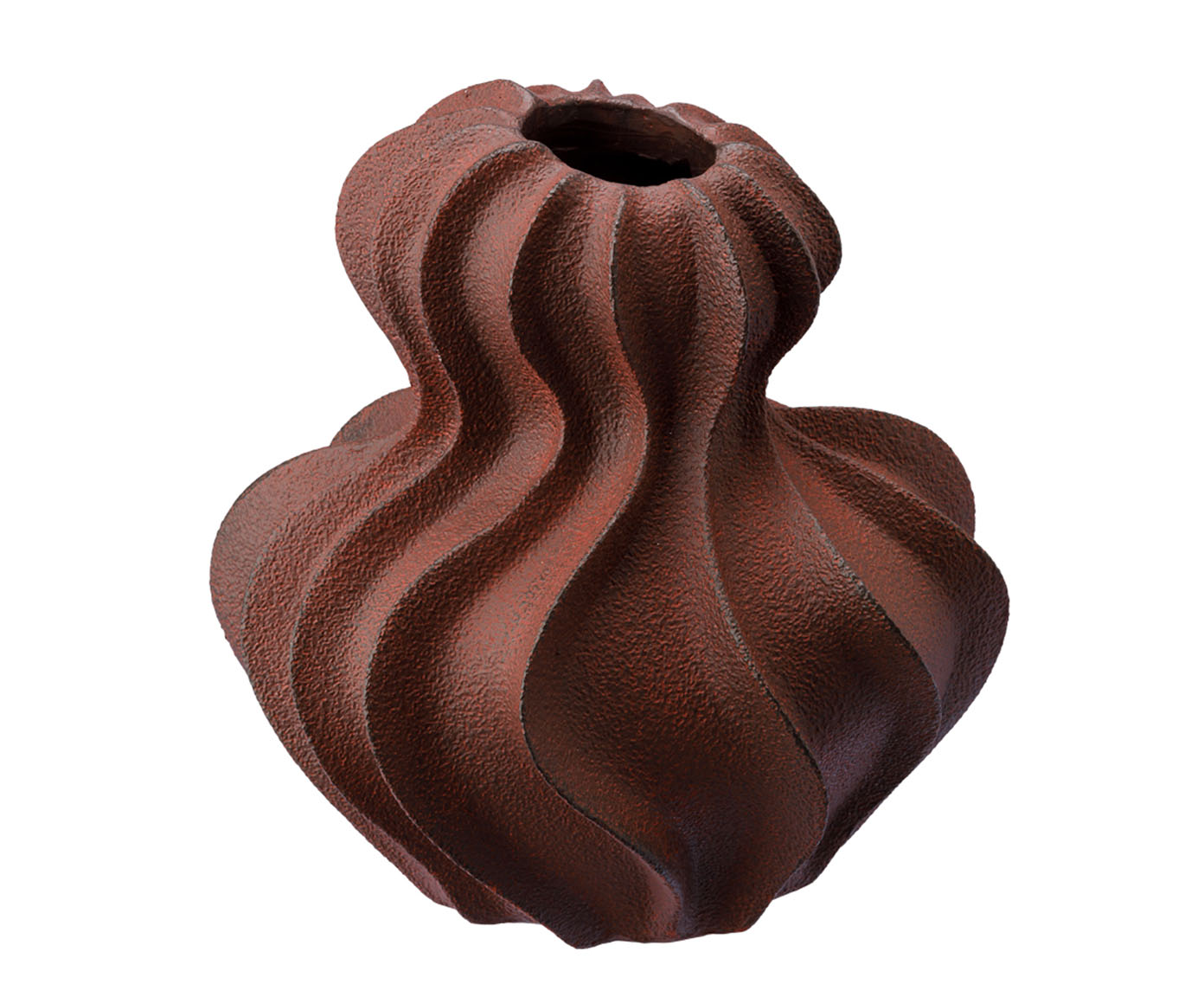 Vaso Cer&ecirc;mico Ondas marrom image number 0