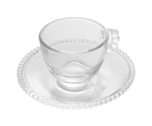 Jogo de X&iacute;caras de Caf&eacute; e Pires em Cristal Pearl - image 1