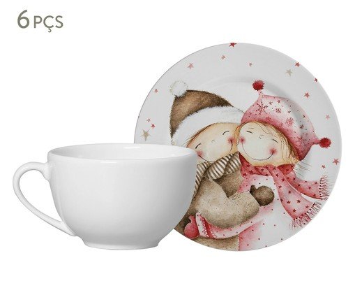 Jogo de X&iacute;caras de Ch&aacute; com Pires Sweet Christmas - 200ml image number 0