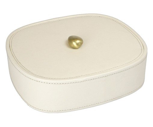 Porta-Objetos Decorativo Portis Dourado e Off-white image number 0