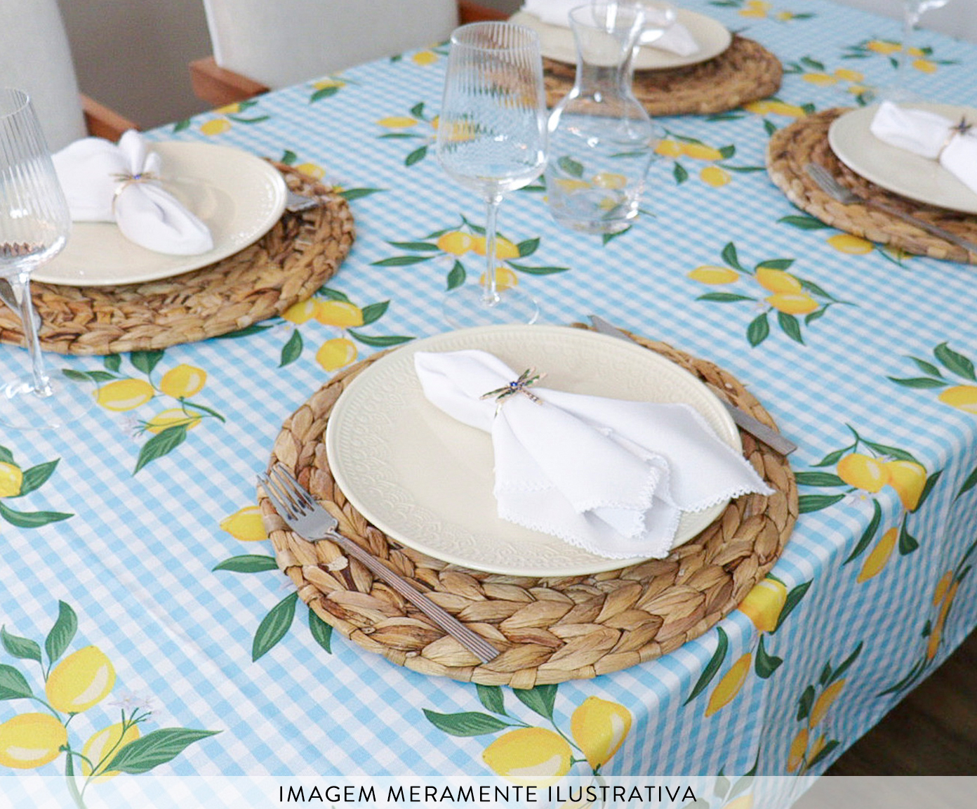 Toalha de Mesa Lim&atilde;o Siciliano Azul Claro image number 5