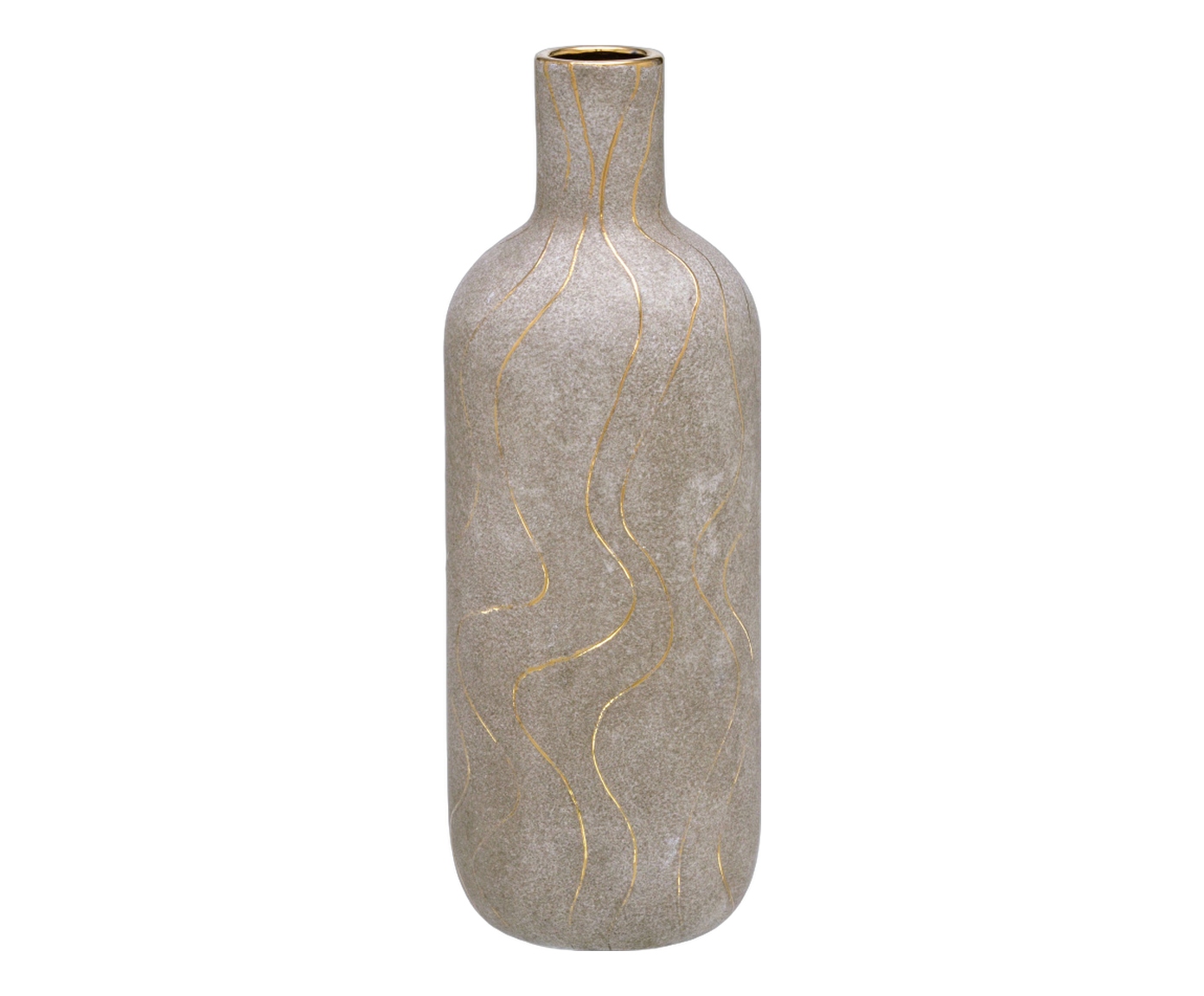 Vaso Decorativo Nirel Cinza e dourado image number 0
