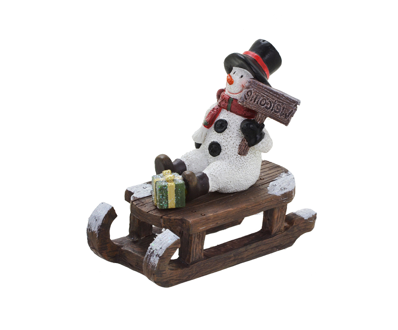 Enfeite Boneco de Neve Branco e Vermelho - image 0