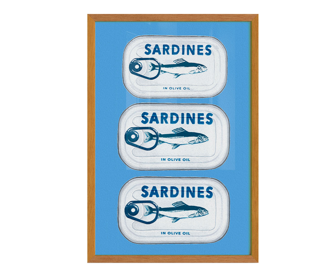 Quadro Sardinha com Moldura em Madeira image number 1