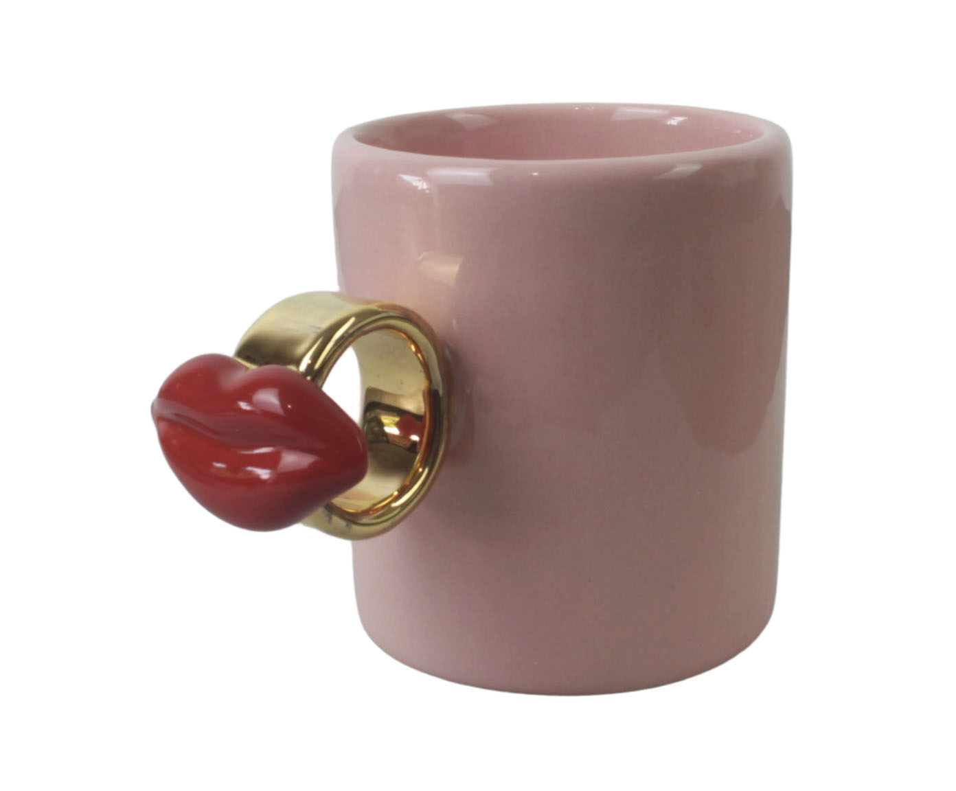 Caneca Smooch Rosa com Ouro image number 0