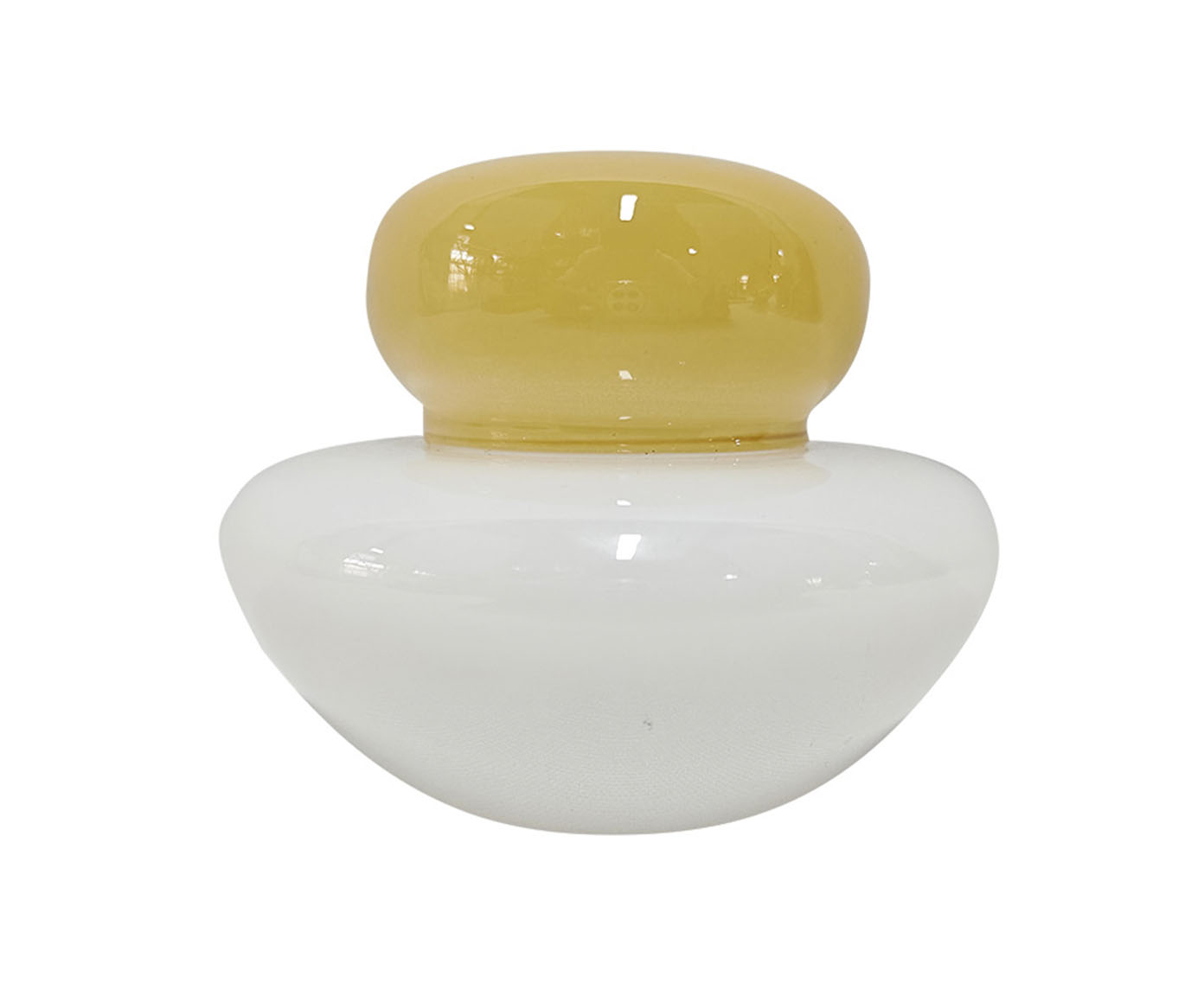 Garrafa Decorativa Duetto Amarelo e Branco image number 0