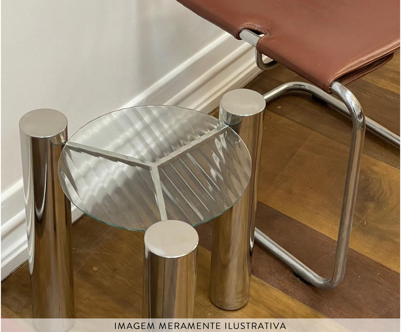 Mesa Lateral Loren com Vidro Canelado - image 1