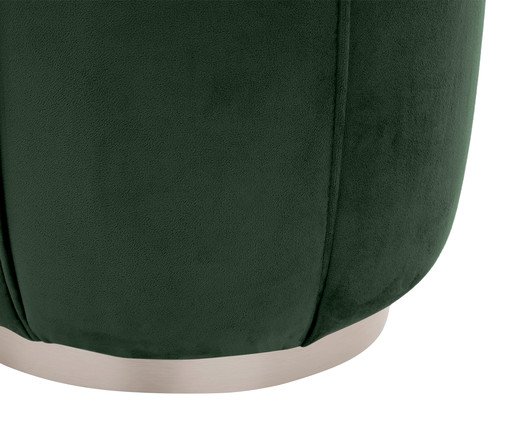 Puff Luna com Base Prateada em Veludo Verde image number 3