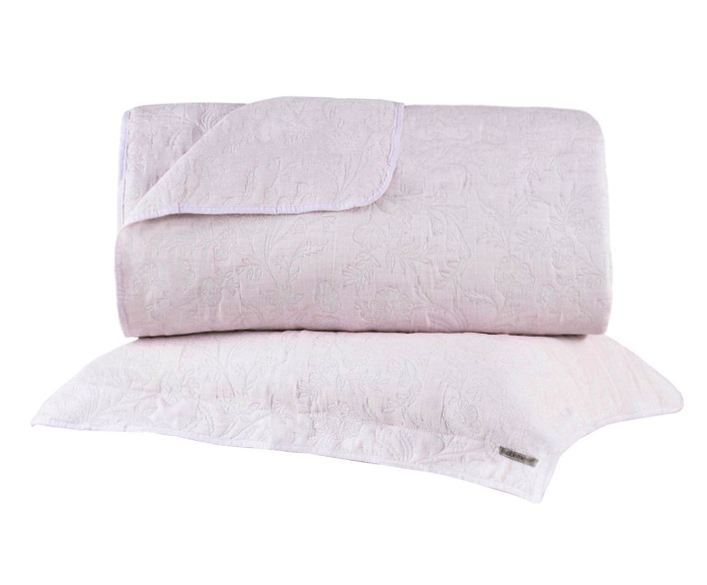 Jogo de Cobre-Leito Hanna Jacquard Rosa image number 0