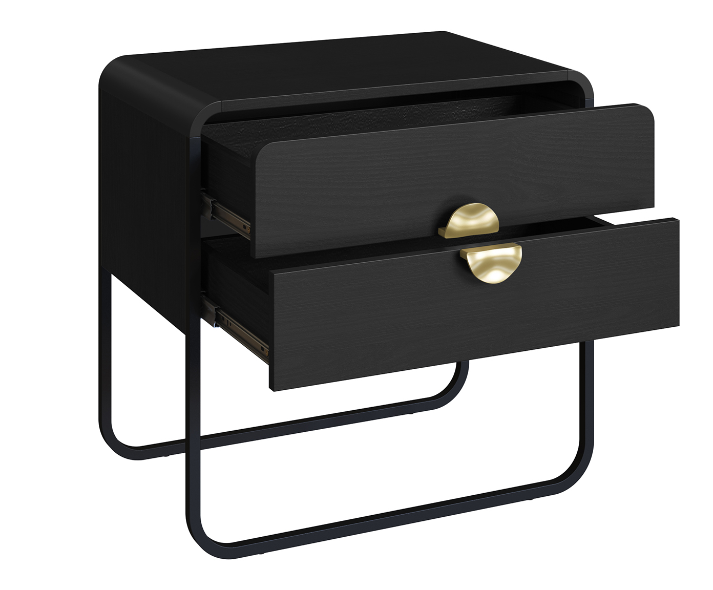 Mesa de Cabeceira Luna II- Nero image number 2