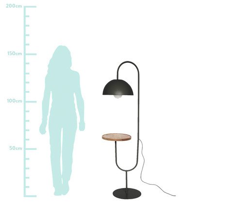 Lumin&aacute;ria de Ch&atilde;o com Mesa Lateral Muriel - Preto - image 1