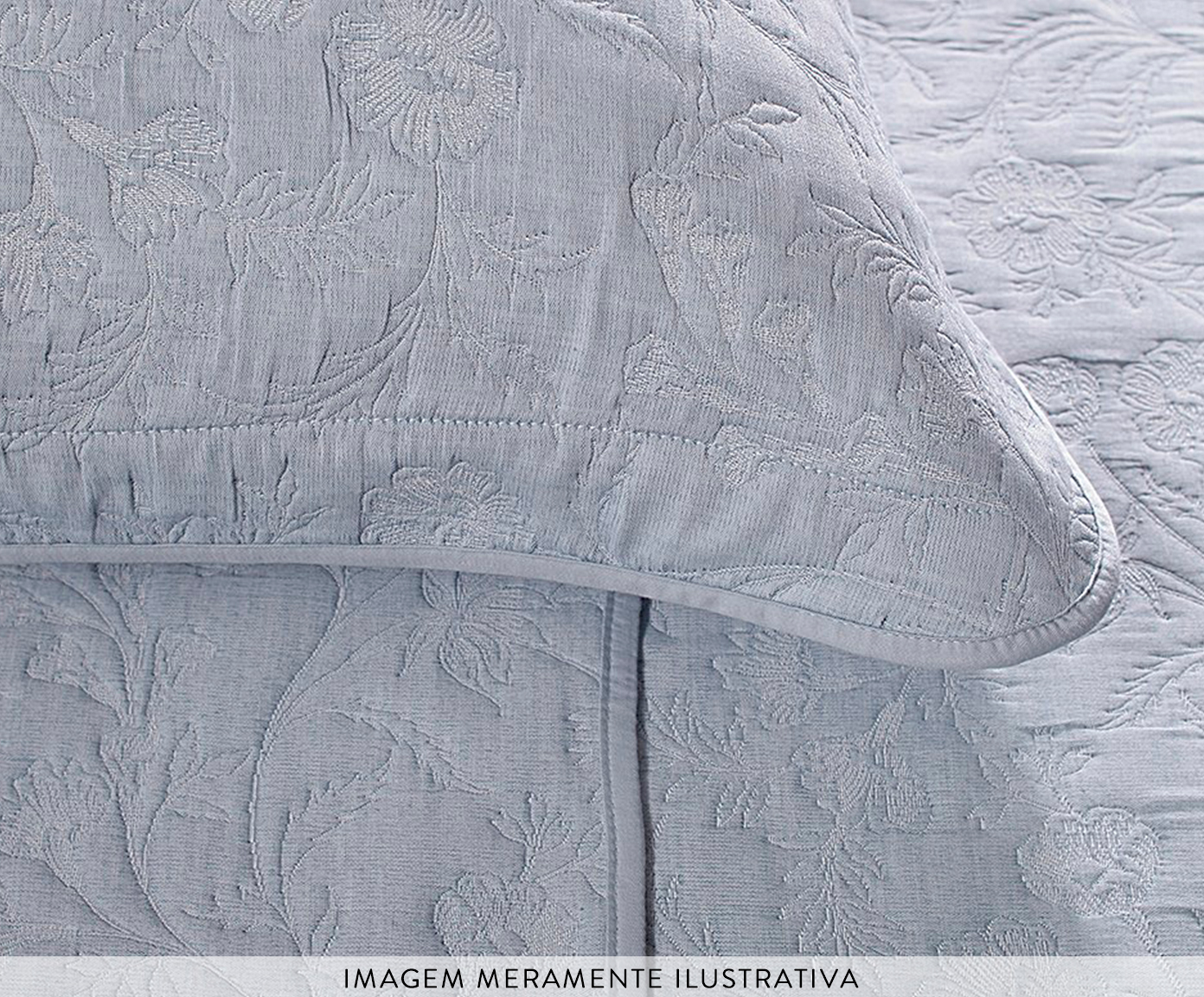 Jogo de Cobre-Leito Hanna Jacquard Azul image number 2