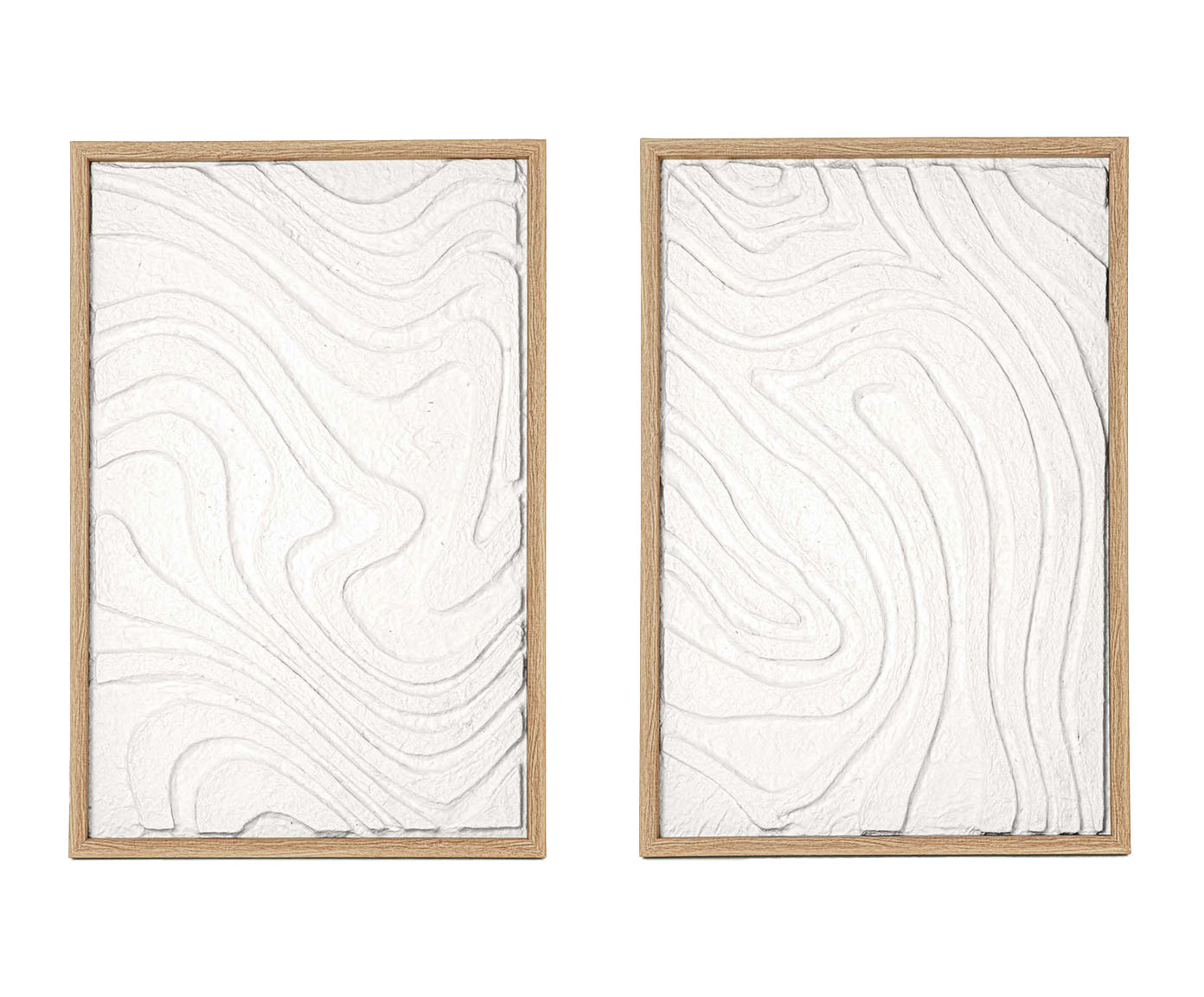Jogo de Quadros em Papel de Arroz II Off White image number 0