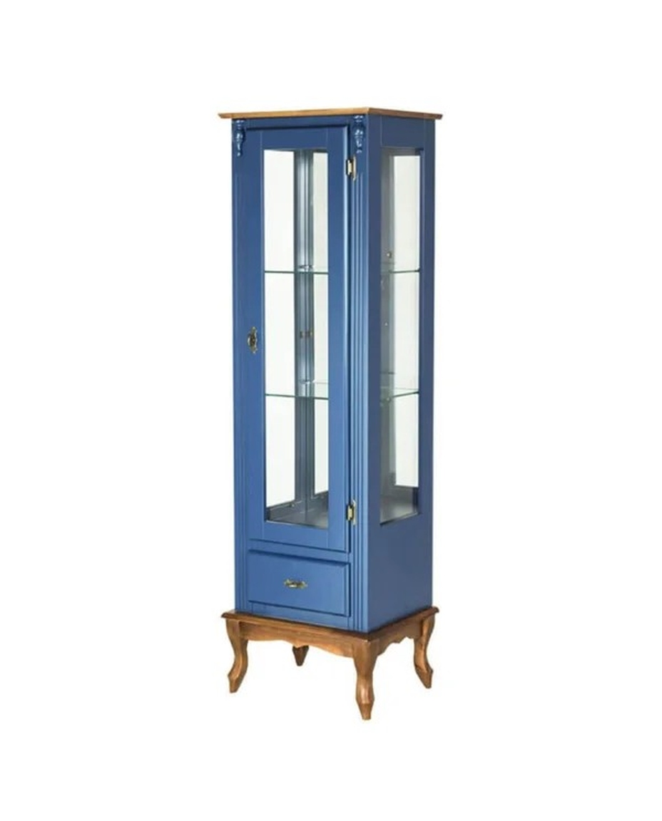 Vitrine Luiz Xv Tomaselli Azul Bic e Imbuia Glaser - image 0