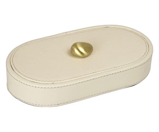 Porta-Objetos Decorativo Collet Dourado e Off-white image number 0