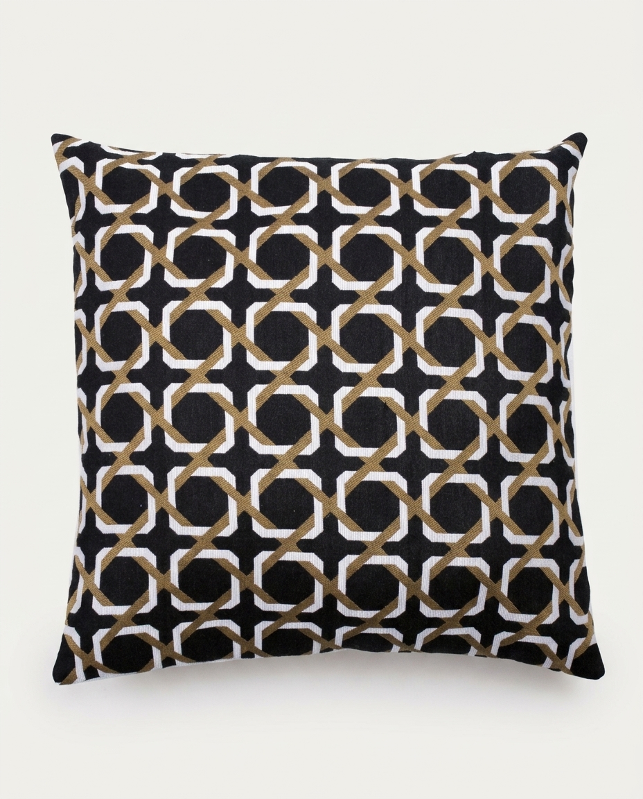 Capa para Almofada Jacquard Pattern Preto e Branco - image 0