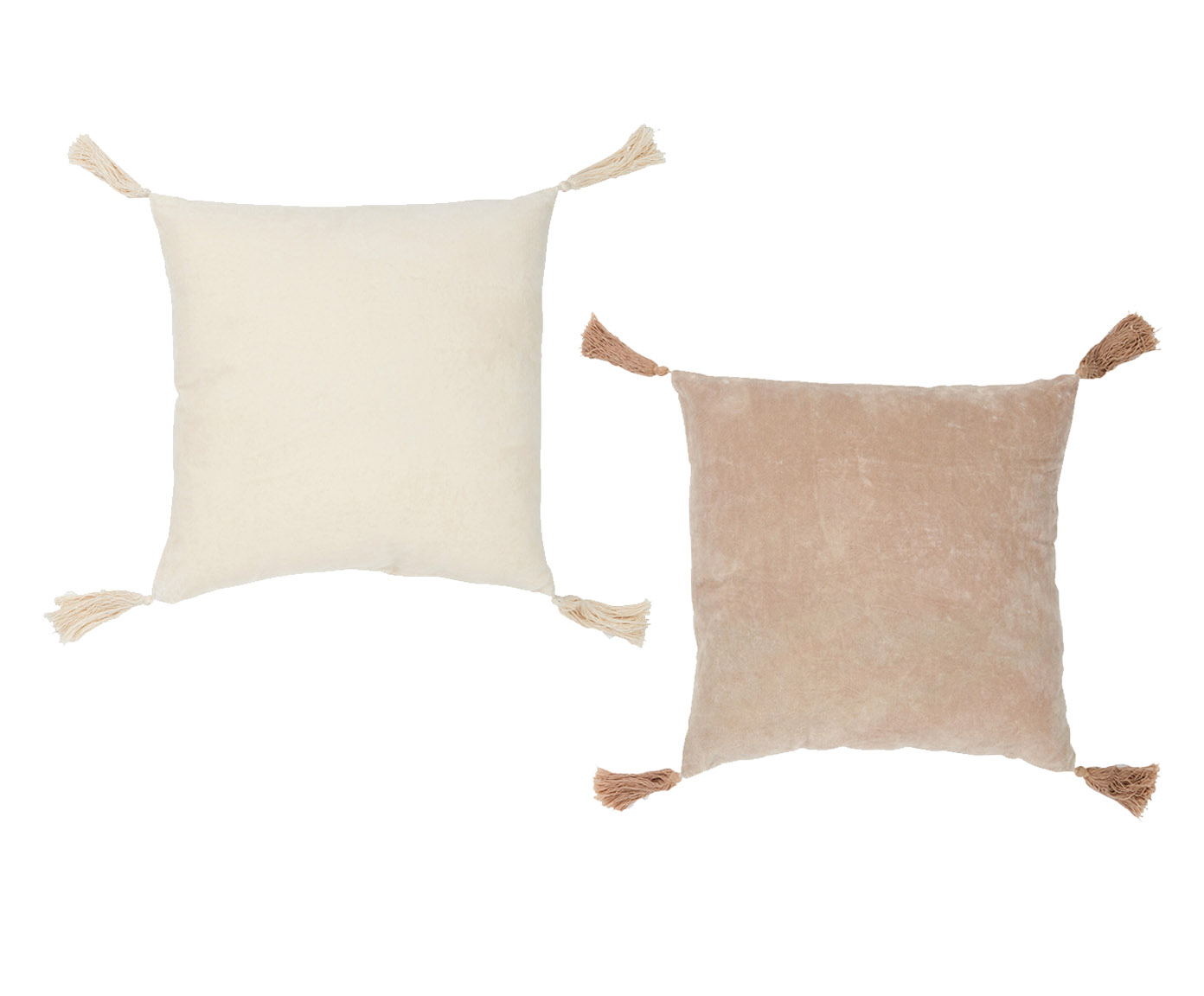 Jogo de Almofadas Tassel Bege e Branco - image 0