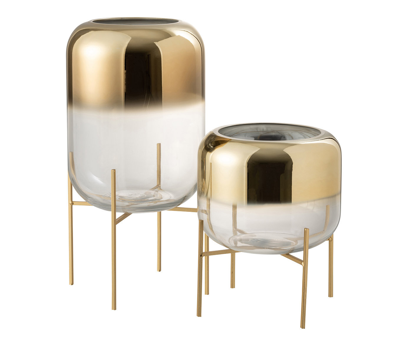 Vaso Oceanne Transparente e Dourado - image 1