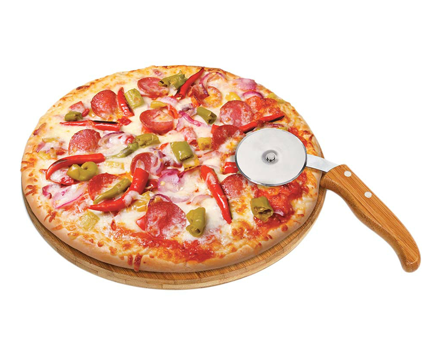 Jogo para Pizza em Inox E Bambu Napoli - image 1