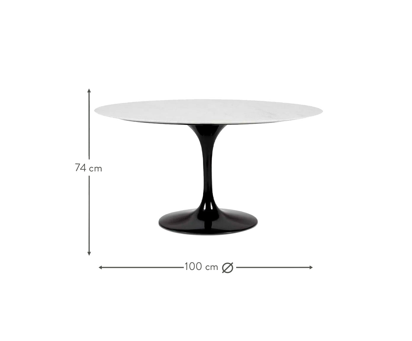 Mesa Saarinen Oval Carrara Base Preta image number 5