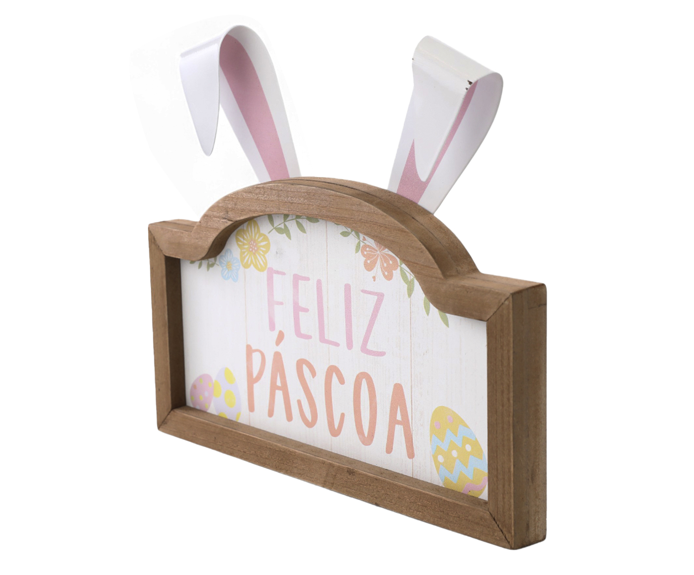 Quadro Decorativo Feliz Pascoa com Orelha - image 0