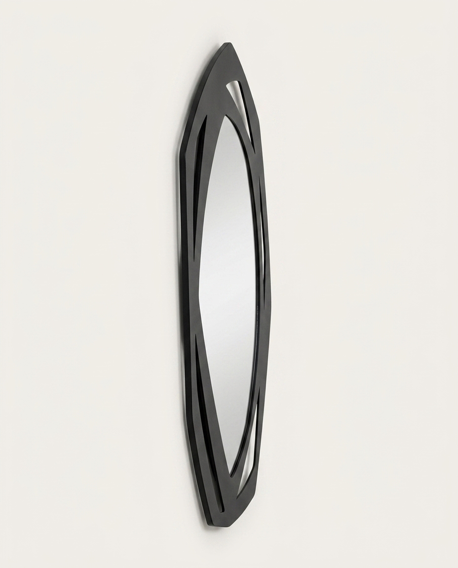 Espelho Oval Organic Maior com Moldura em Metal e Acabamento Liso Preto image number 3