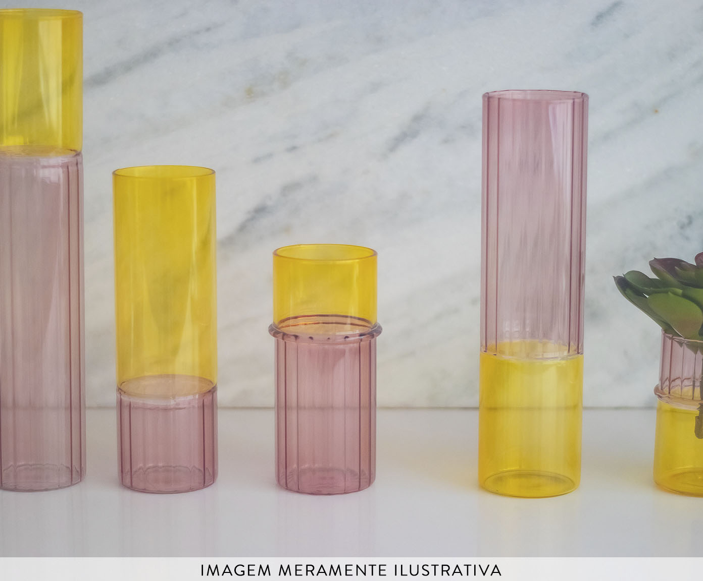 Vaso Dual Color Amarelo e Rosa I image number 1