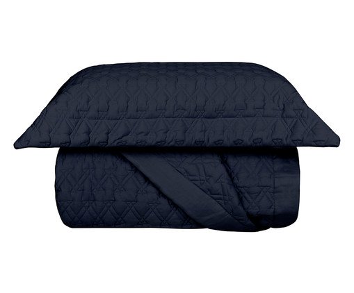 Jogo de Cobre-Leito Acetinado St. Germain Marinho 300 Fios - King Size - image 0