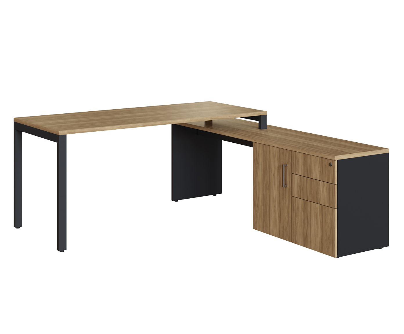 Conjunto Mesa Escrit&oacute;rio e Balc&atilde;o - Preto image number 0