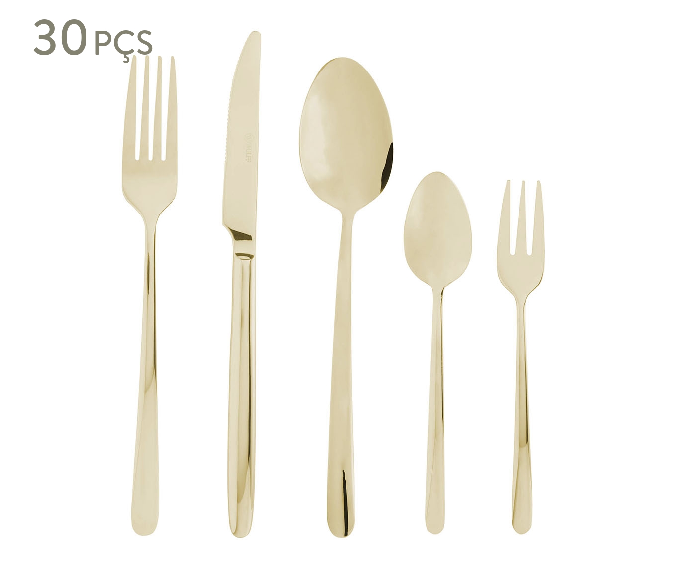 Faqueiro Viena com Caixa Litografada em A&ccedil;o Inox Dourado l - image 0