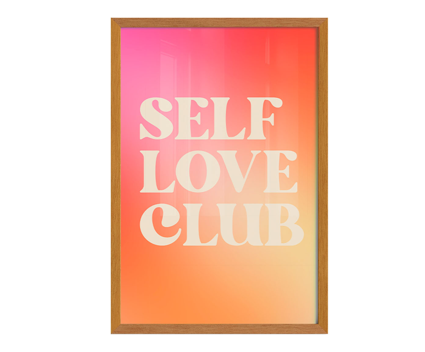 Quadro Self Love Club com Moldura em Madeira image number 0