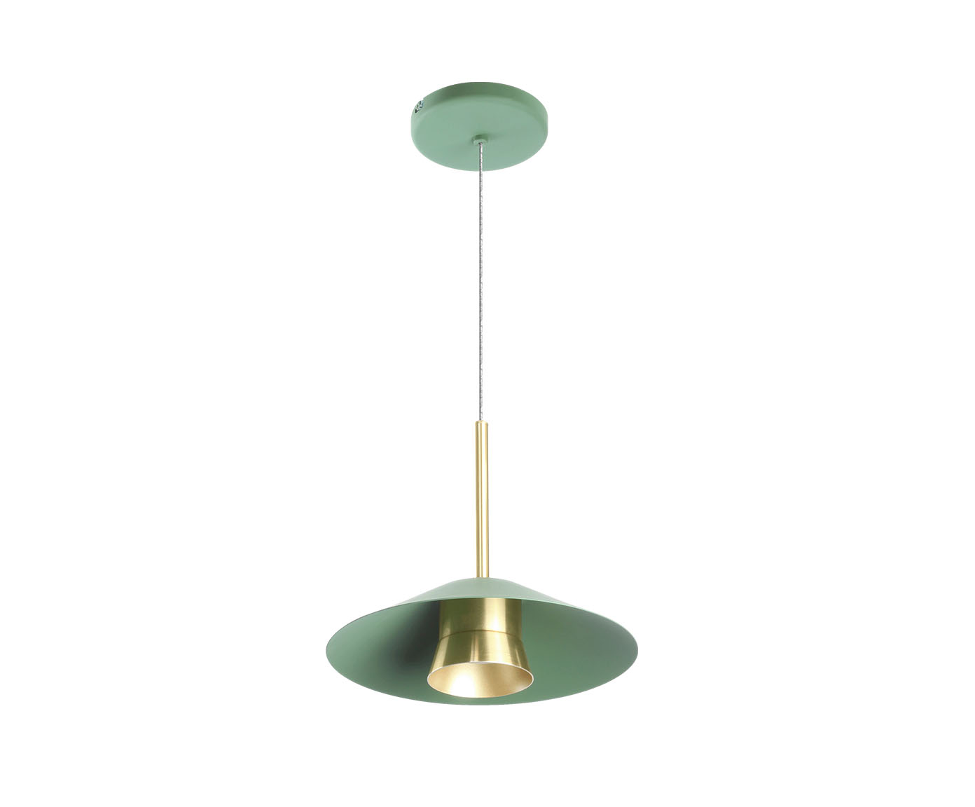 Pendente Llio Bivolt - Verde e Dourado Escovado - image 0