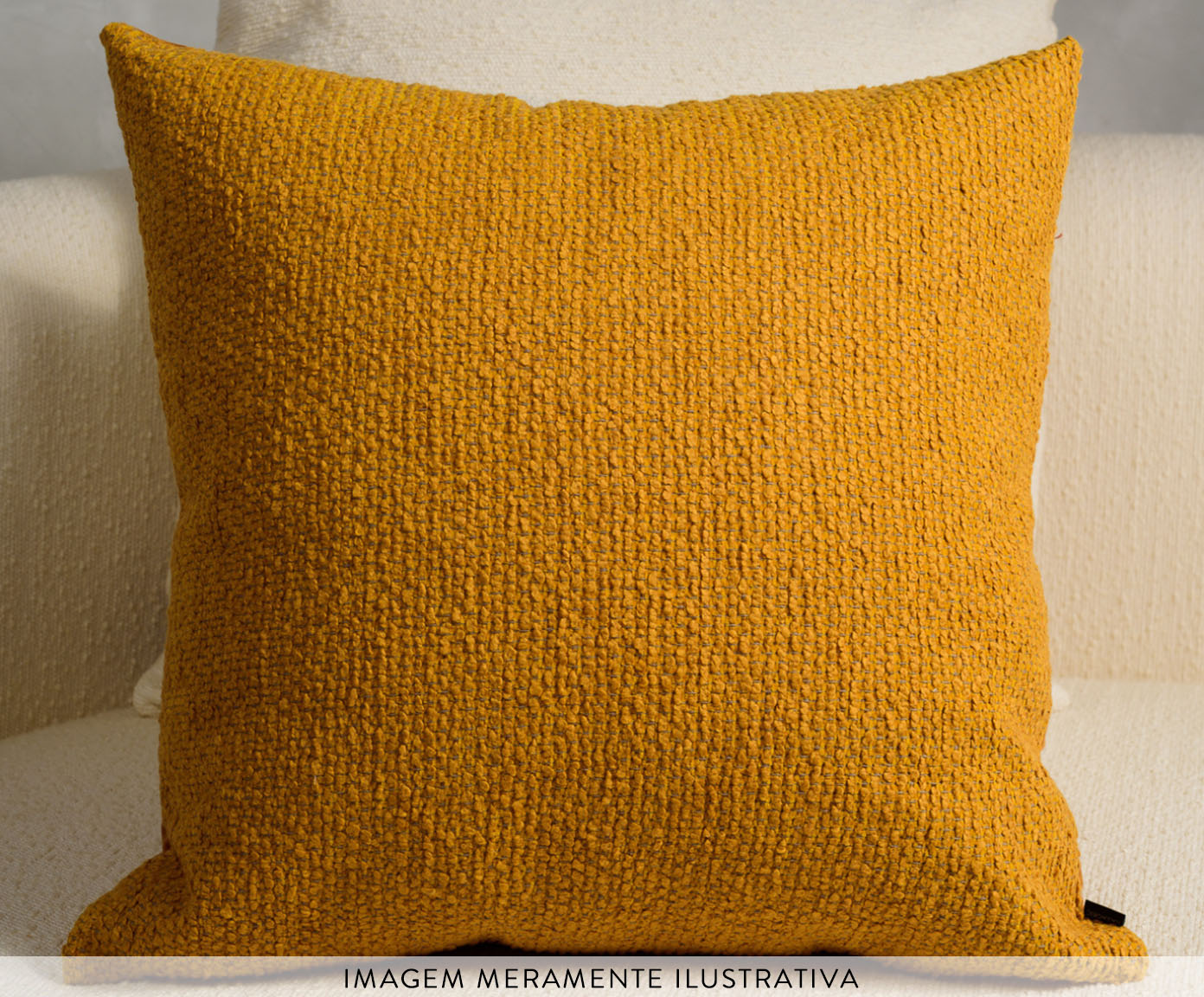 Almofada Boucle Quadrada - Caramelo image number 3