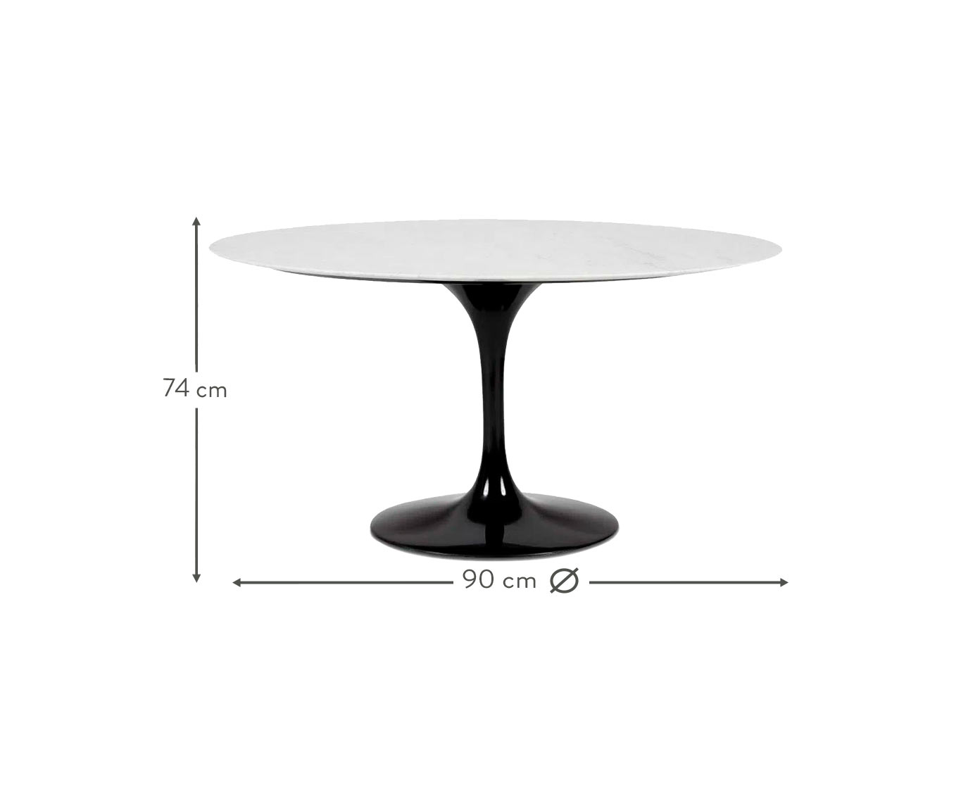 Mesa Saarinen Oval Carrara Base Preta image number 4