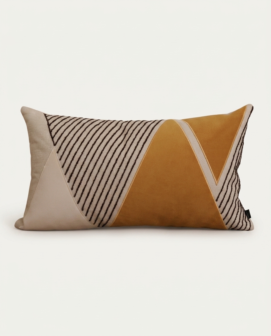 Almofada Boho em Linho Off White Bordado Caramelo image number 2