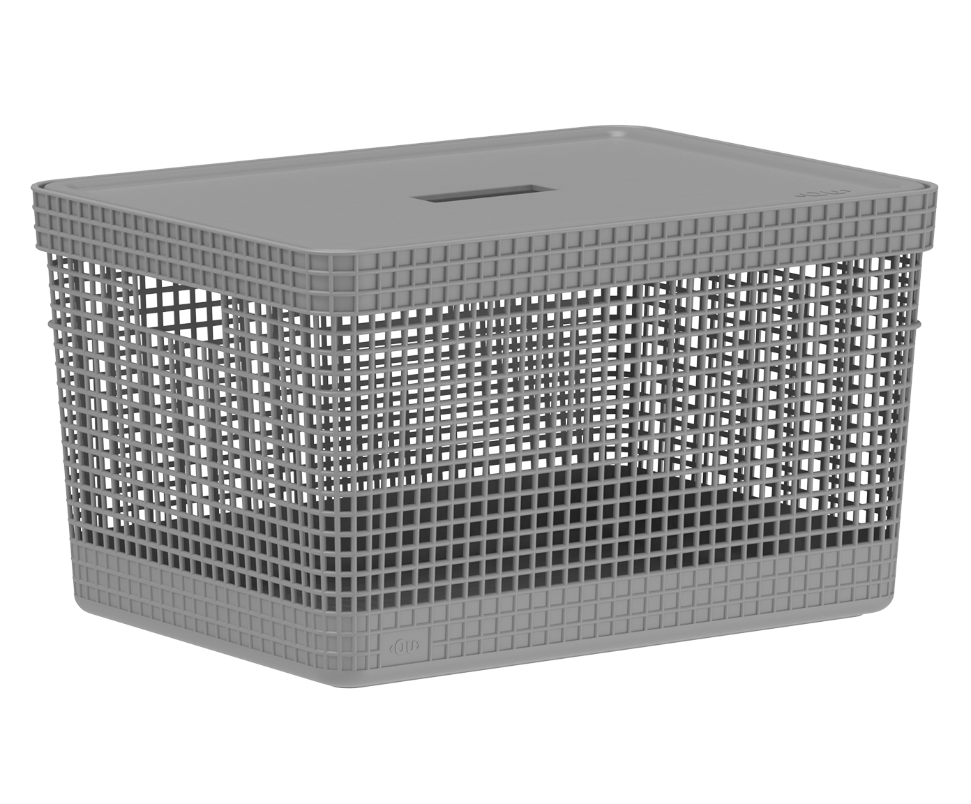 Cesto com Tampa Grid II Cinza - image 1