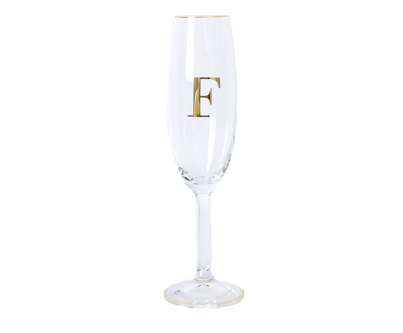Ta&ccedil;a para Champagne em Cristal Inicial Gold F image number 0