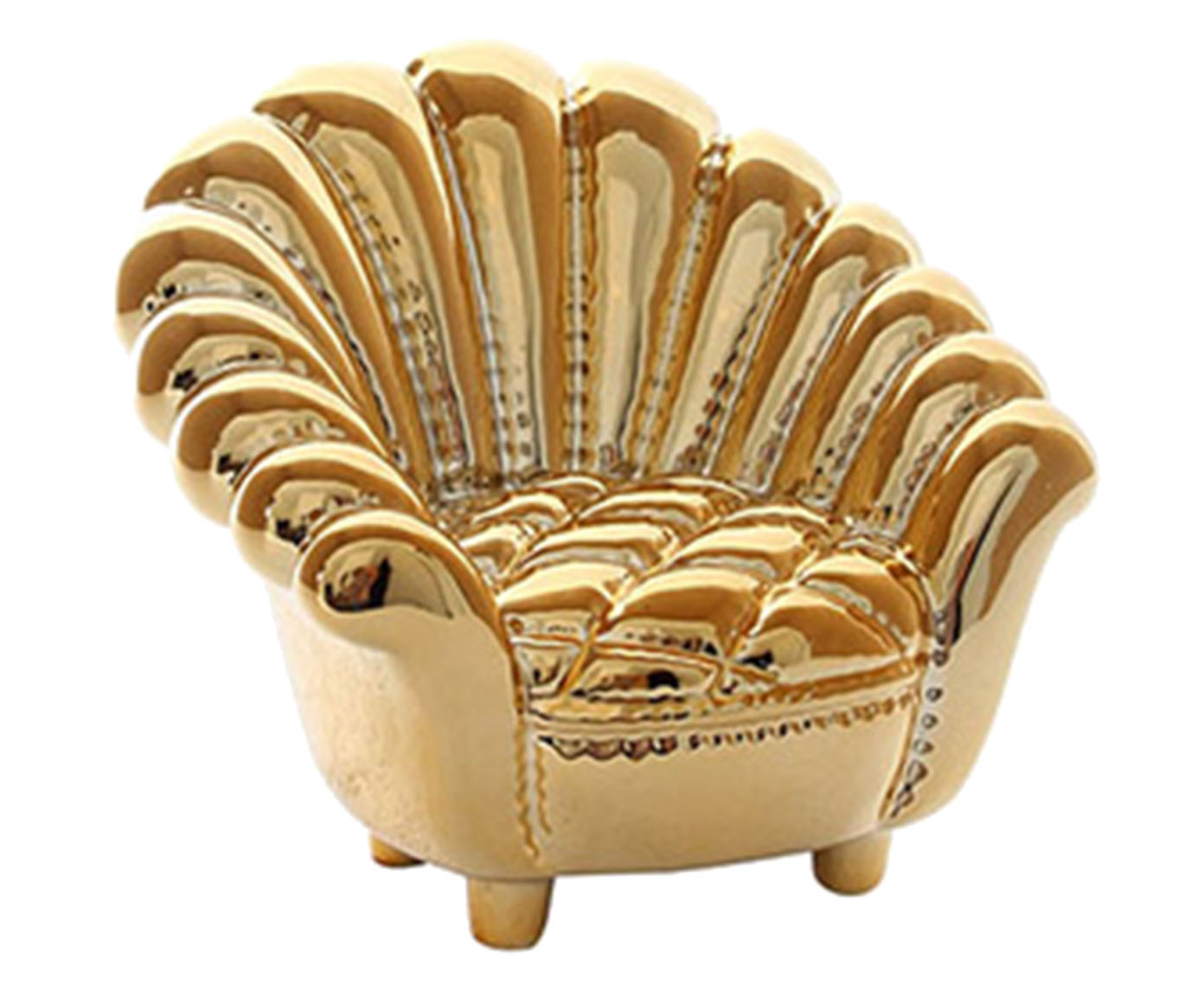 Adorno Mini Poltrona Petala Dourado image number 0
