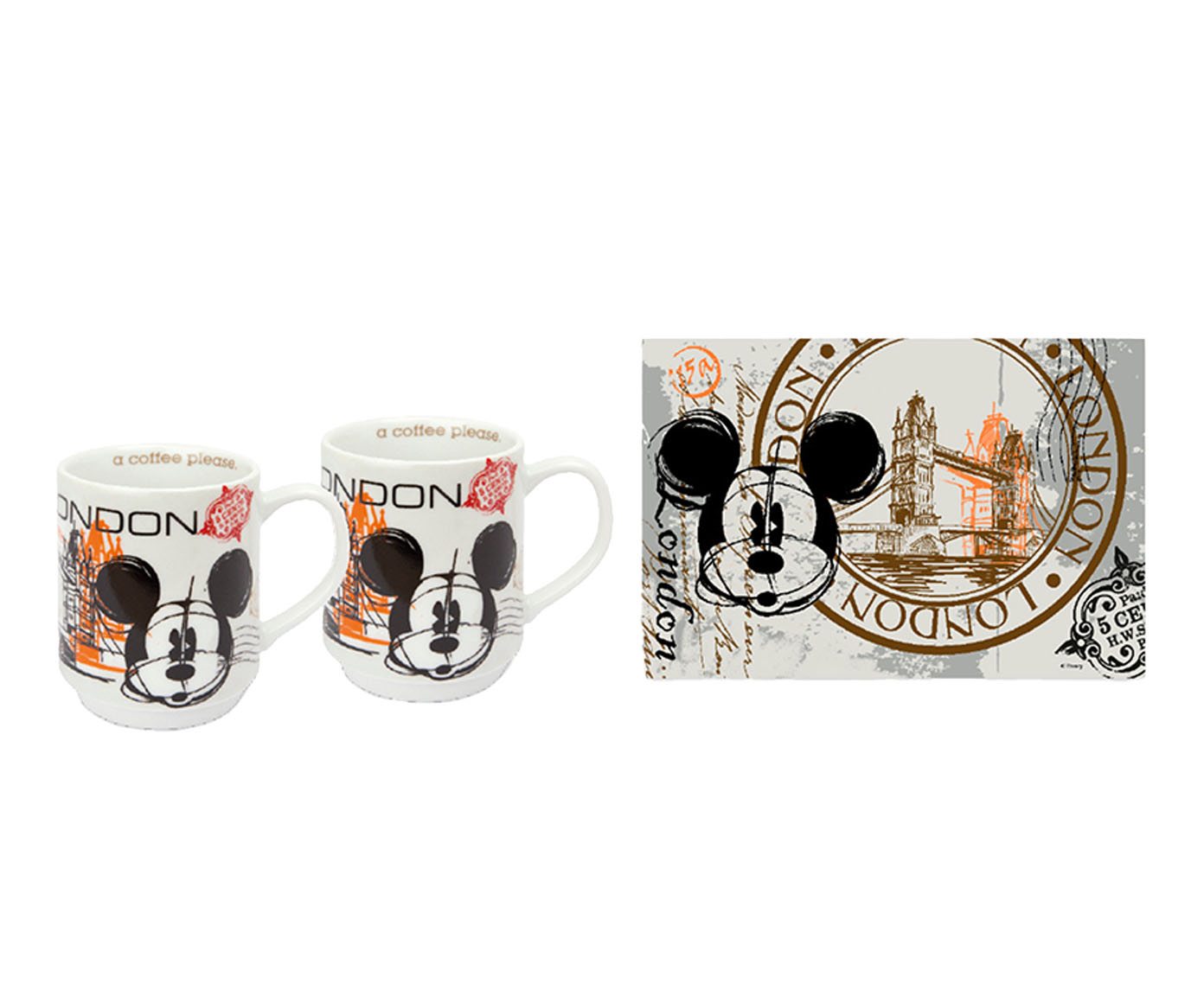 Jogo de Mugs e Lugares Americanos London image number 0