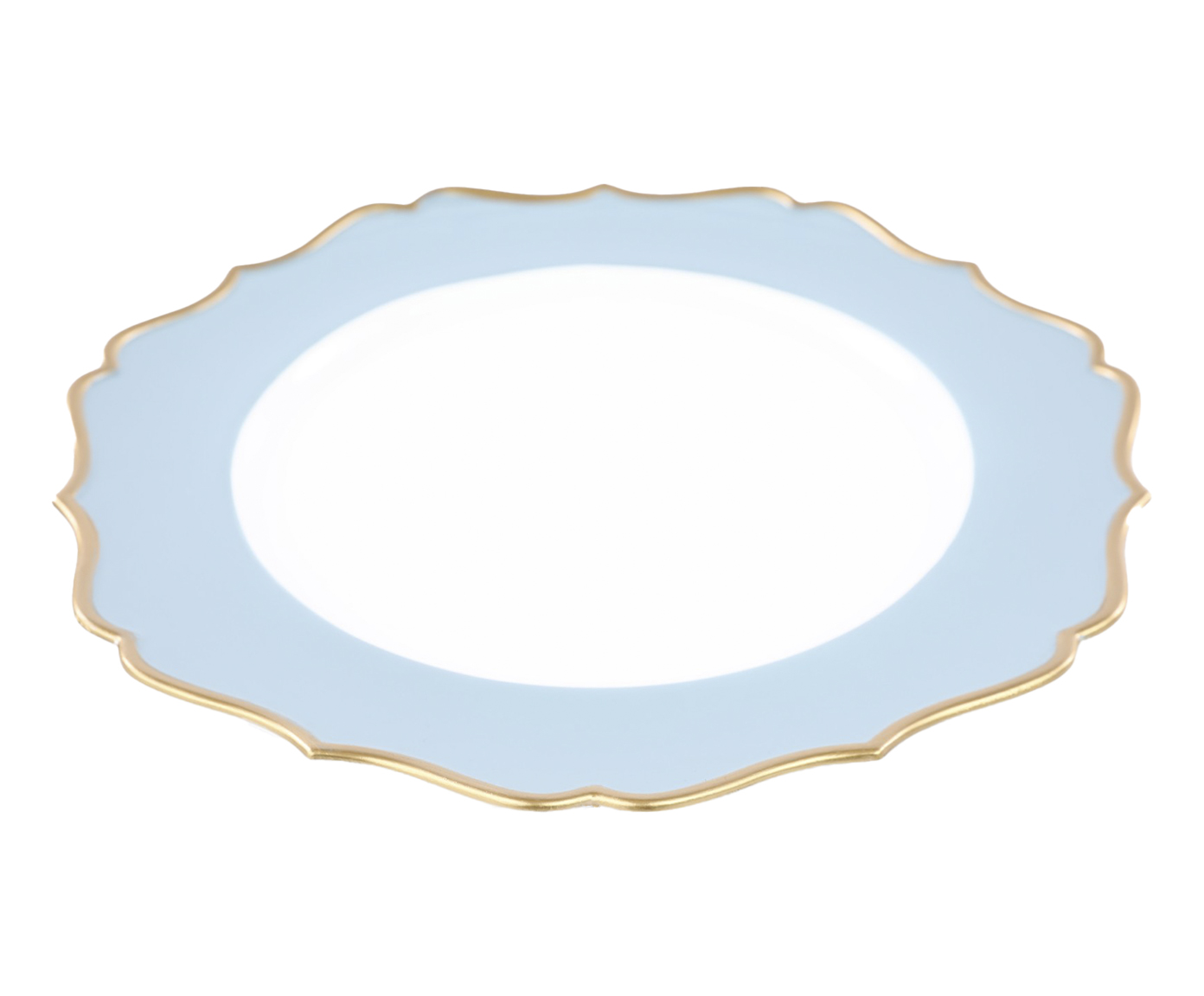 Sousplat Arabesco Friso Ouro Branco e Azul image number 0