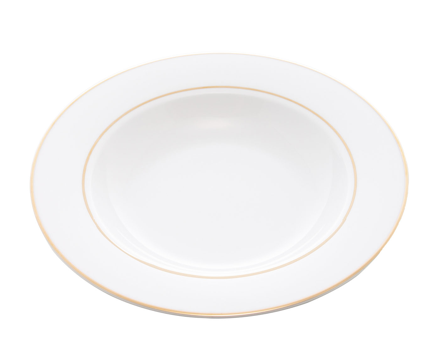 Jogo de Pratos Fundos M&ocirc;naco com Fio Dourado image number 1