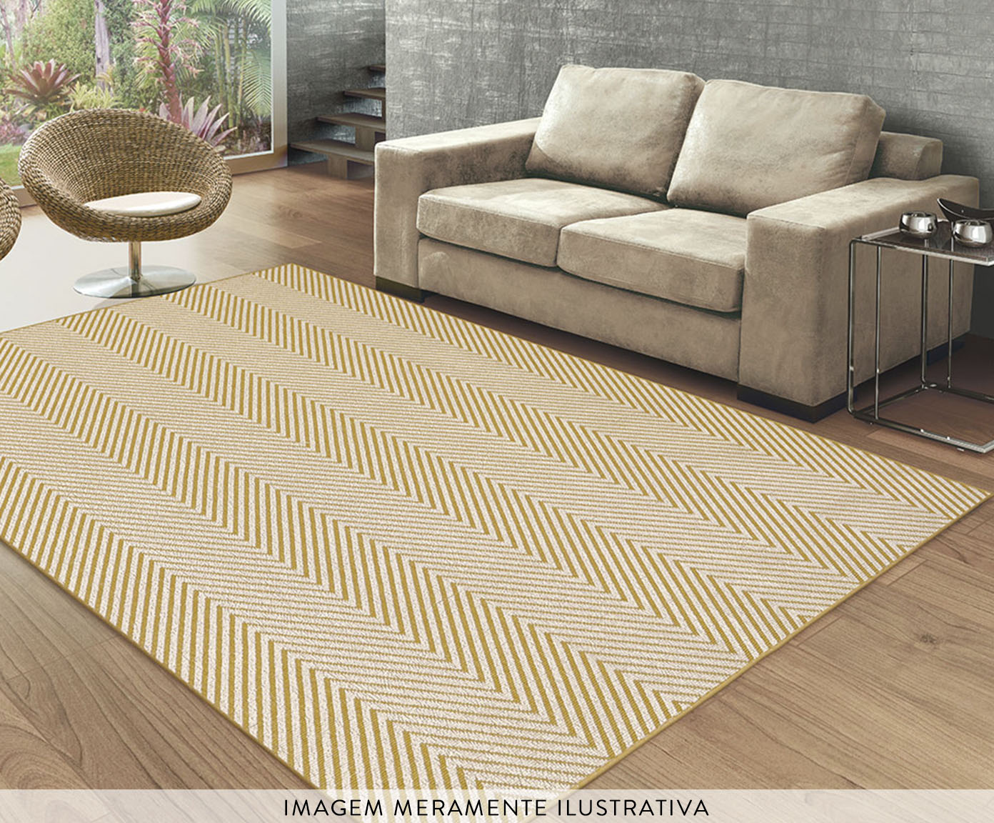 Tapete Cotton Texture Sarja Amarelo image number 2